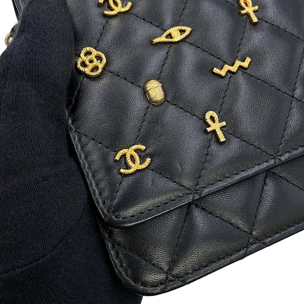 CHANEL Black Lambskin Leather Logo Wallet - Picture 7 of 16